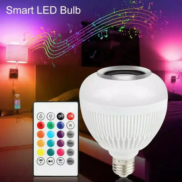 Lâmpada Coloria Led Com Caixa De Som Bluetooth e Controle Remoto